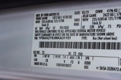 2021 Ford Transit Passenger Wagon XL