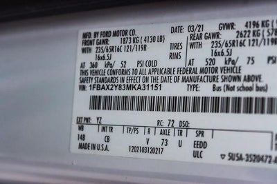 2021 Ford Transit Passenger Wagon XL